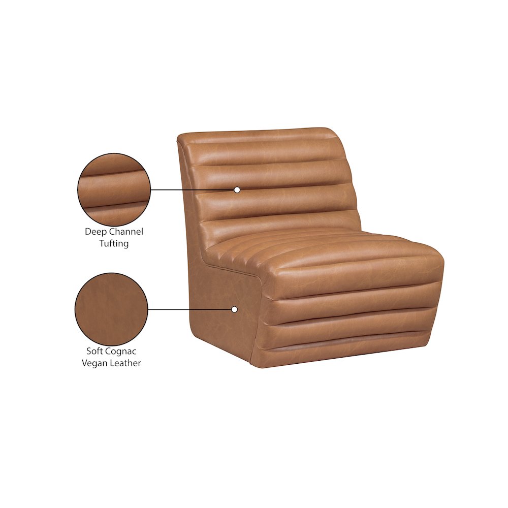 Vega Cognac Vegan Leather Accent Chair