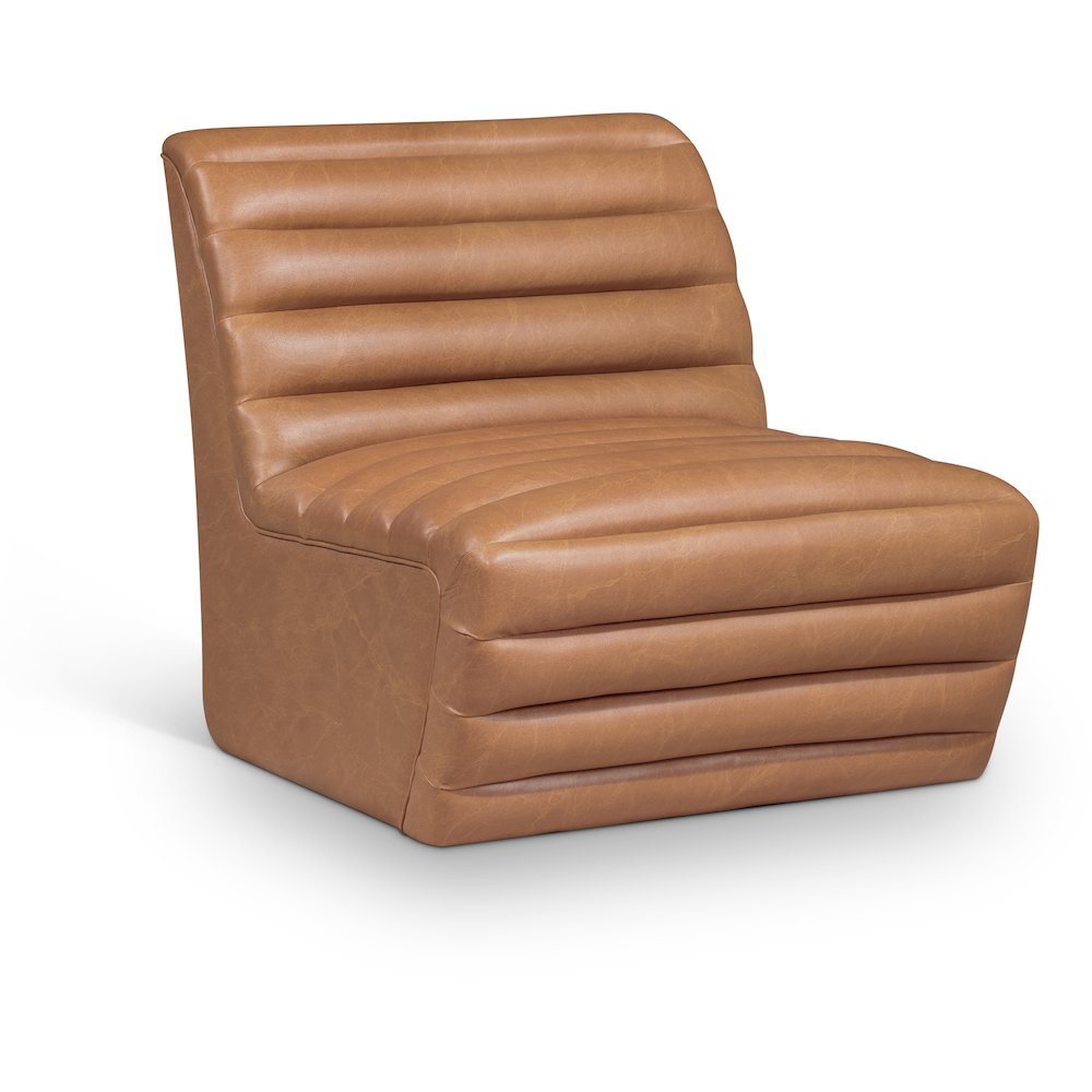 Vega Cognac Vegan Leather Accent Chair