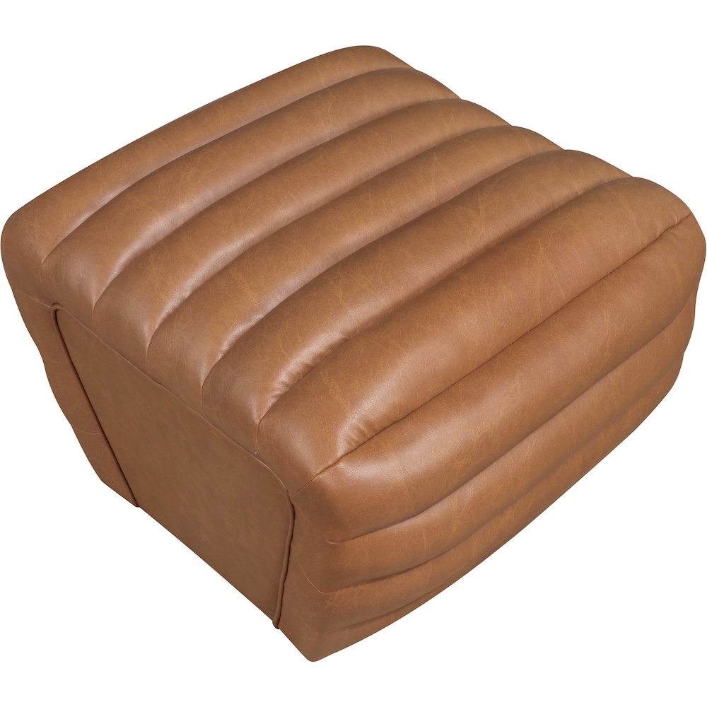 Vega Cognac Vegan Leather Ottoman