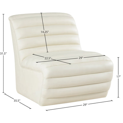 Vega Cream Vegan Leather Accent Chair
