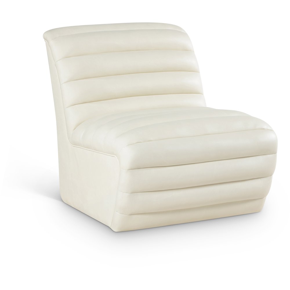 Vega Cream Vegan Leather Accent Chair