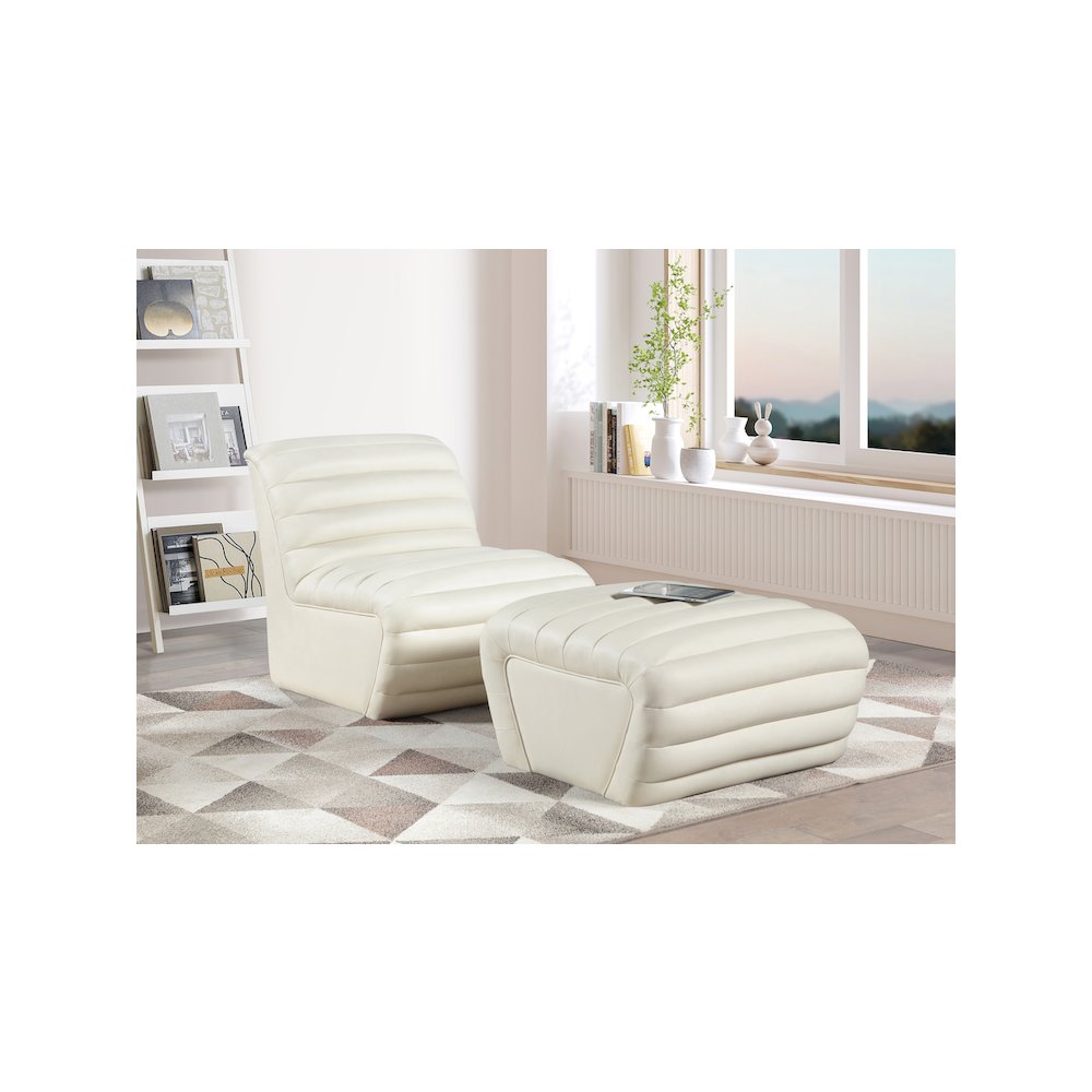Vega Cream Vegan Leather Accent Chair