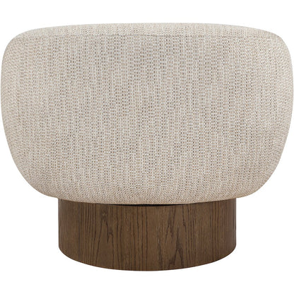 Avella Beige Interwoven Fabric Upholstered Swivel Accent Chair