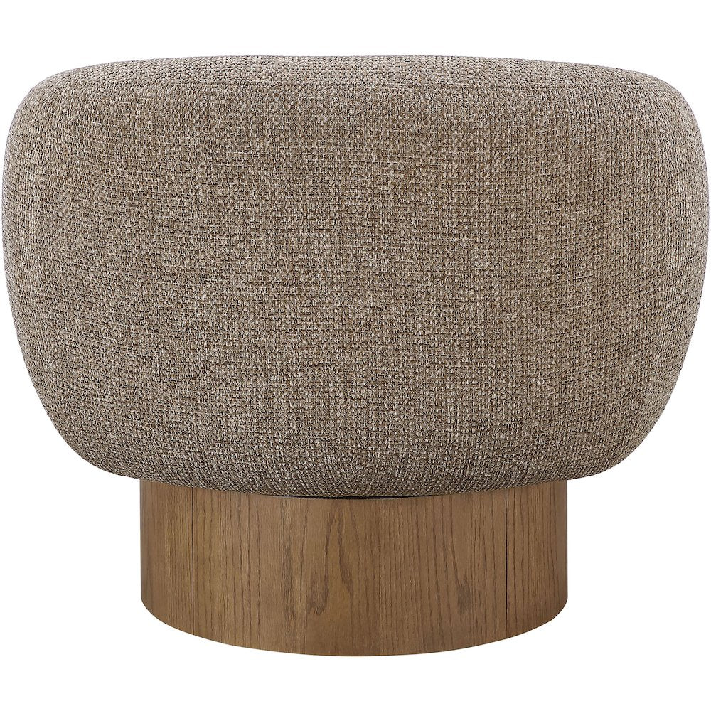 Avella Brown Interwoven Fabric Upholstered Swivel Accent Chair