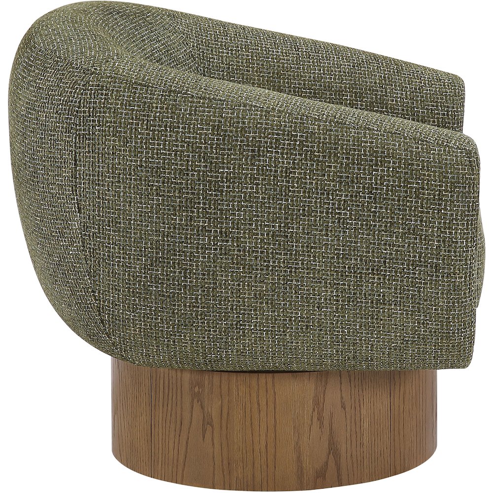 Avella Green Interwoven Fabric Upholstered Swivel Accent Chair