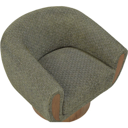Avella Green Interwoven Fabric Upholstered Swivel Accent Chair