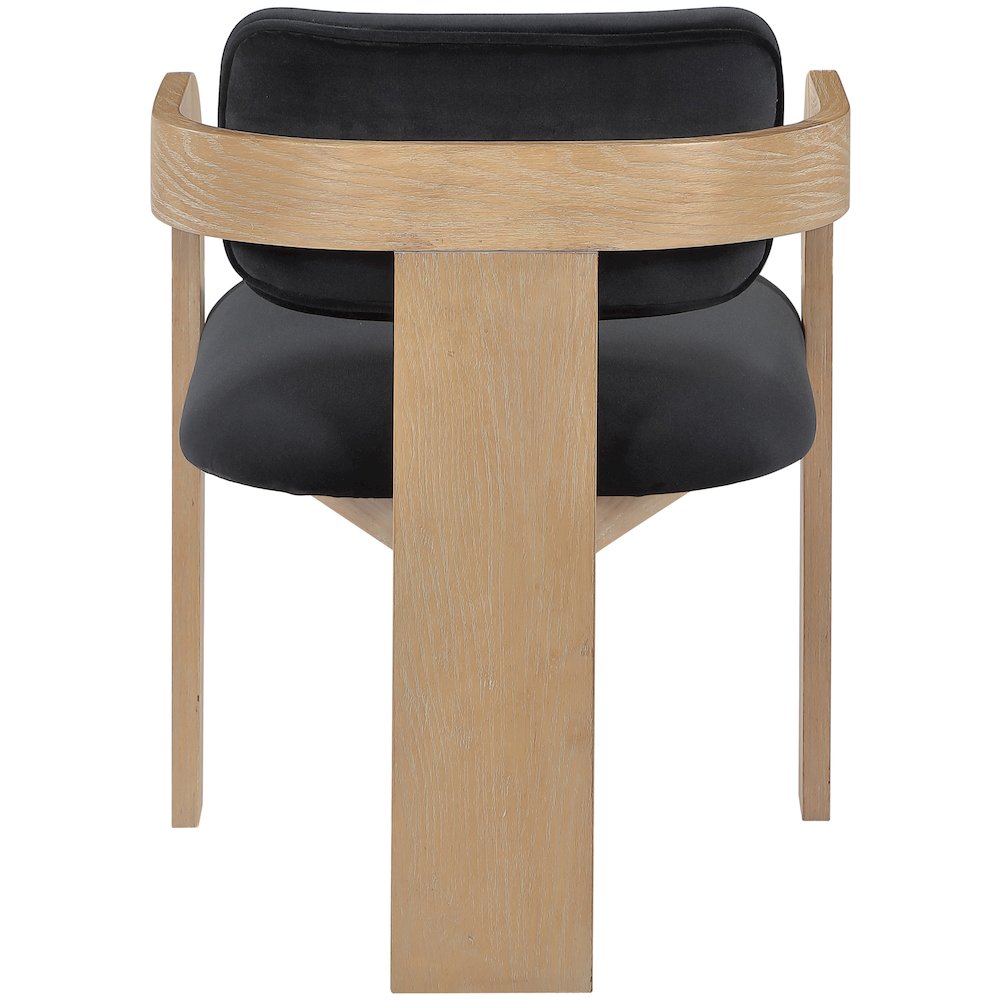 Cedra Black Velvet Performance Fabric Upholstered Dining Chair, Set of 2