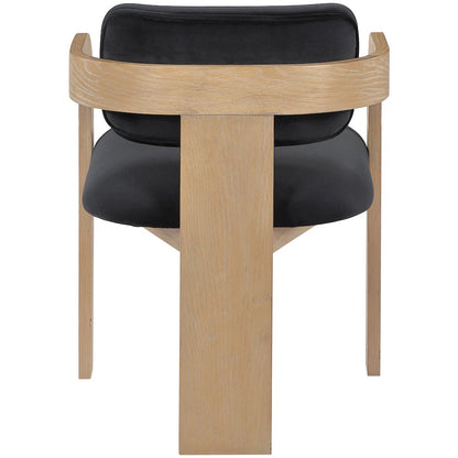 Cedra Black Velvet Performance Fabric Upholstered Dining Chair, Set of 2