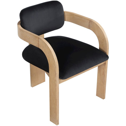 Cedra Black Velvet Performance Fabric Upholstered Dining Chair, Set of 2