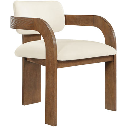 Cedra Cream Velvet Performance Fabric Upholstered Dining Chair, Set of 2