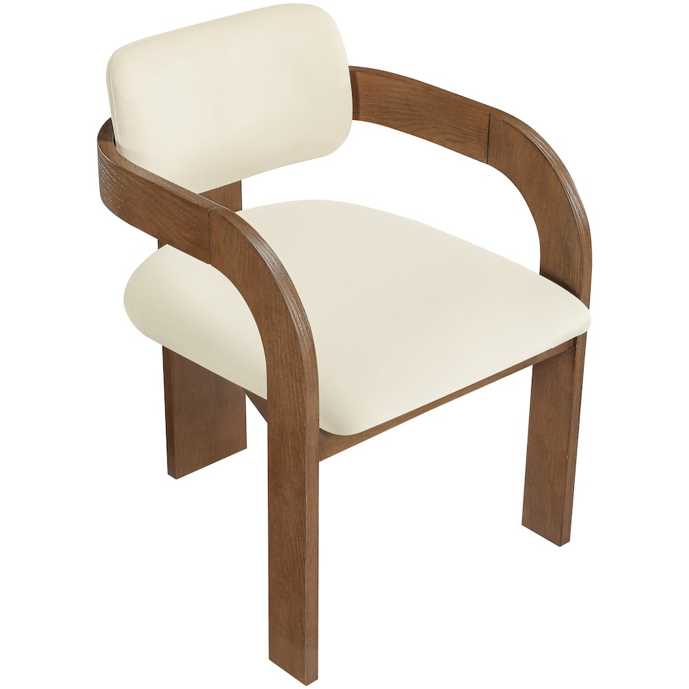 Cedra Cream Velvet Performance Fabric Upholstered Dining Chair, Set of 2