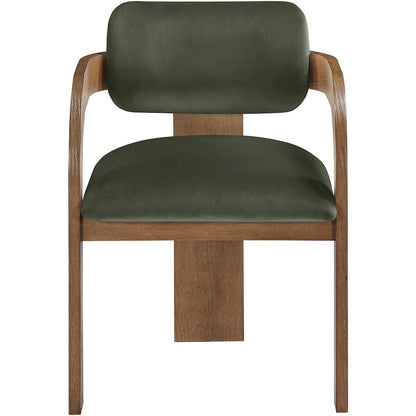 Cedra Green Velvet Performance Fabric Upholstered Dining Chair, Set of 2