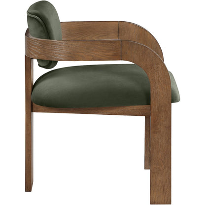 Cedra Green Velvet Performance Fabric Upholstered Dining Chair, Set of 2