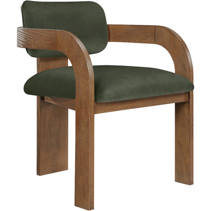 Cedra Green Velvet Performance Fabric Upholstered Dining Chair, Set of 2