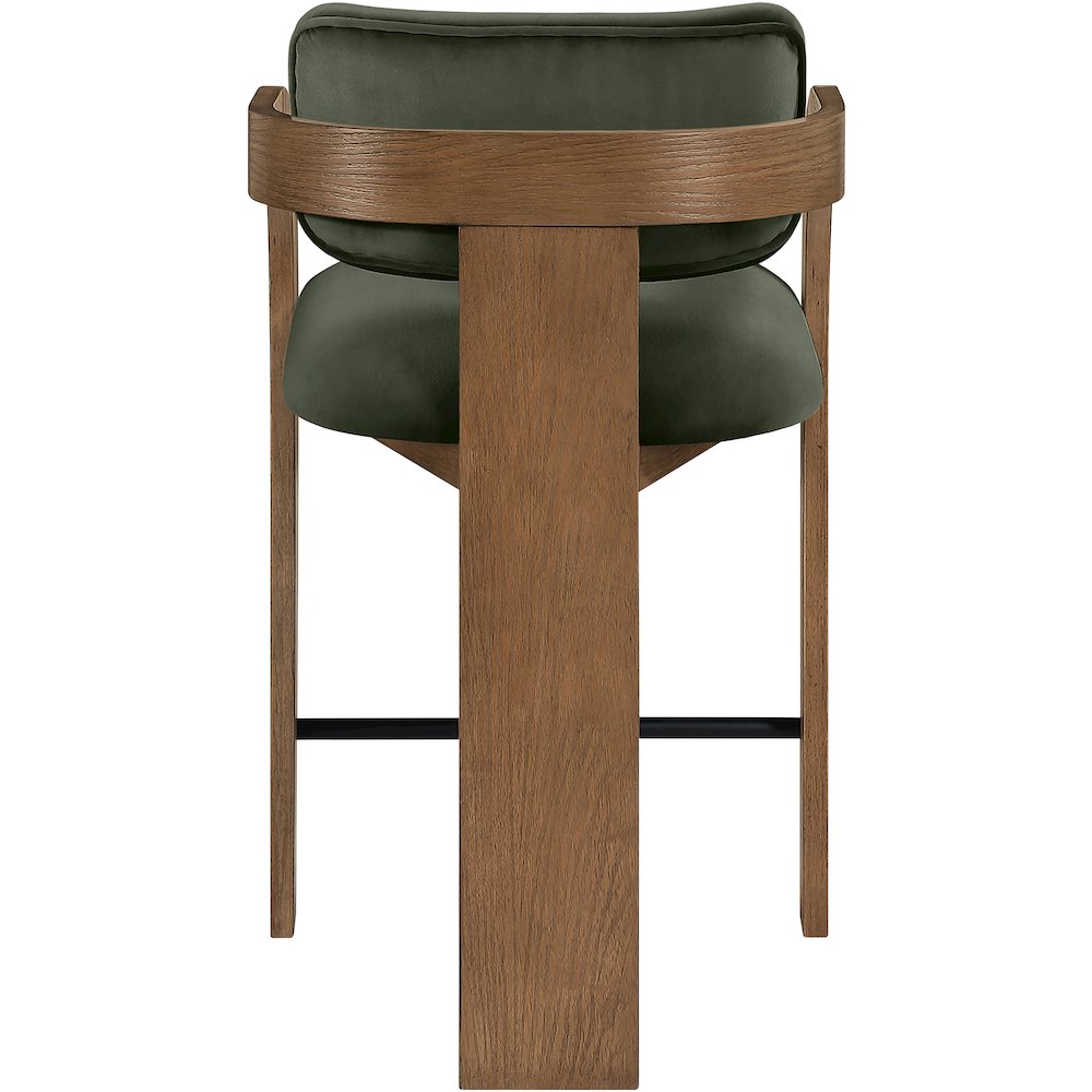 Cedra Green Velvet Performance Fabric Upholstered Counter Stool