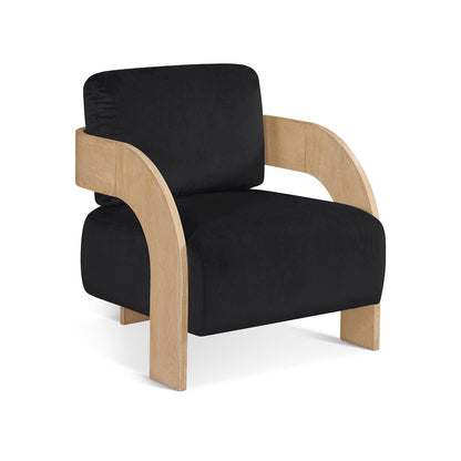 Cedra Black Velvet Performance Fabric Upholstered Accent Chair