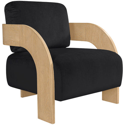 Cedra Black Velvet Performance Fabric Upholstered Accent Chair