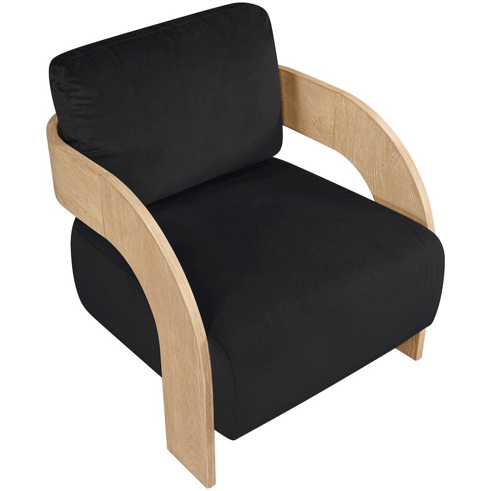 Cedra Black Velvet Performance Fabric Upholstered Accent Chair