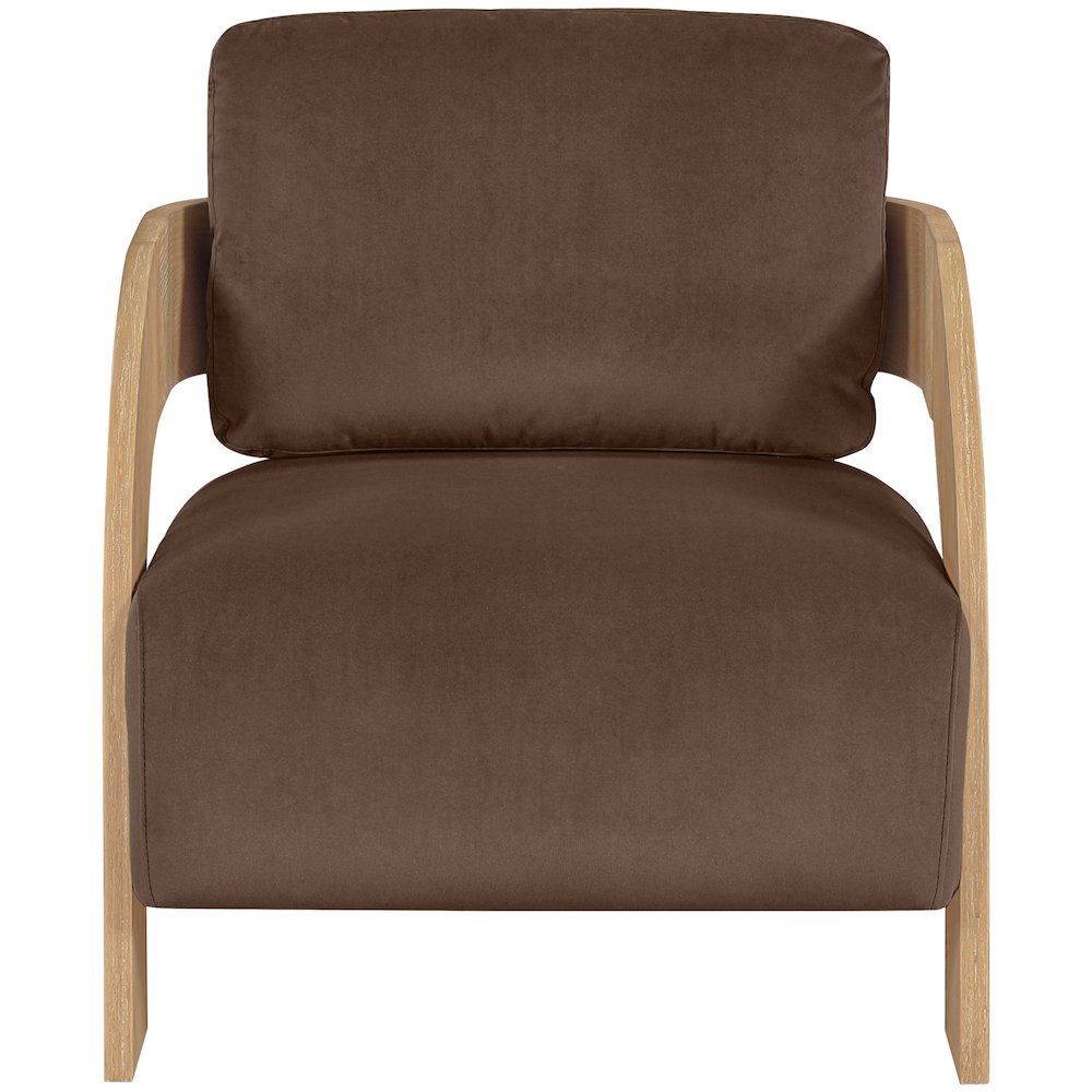 Cedra Brown Velvet Performance Fabric Upholstered Accent Chair