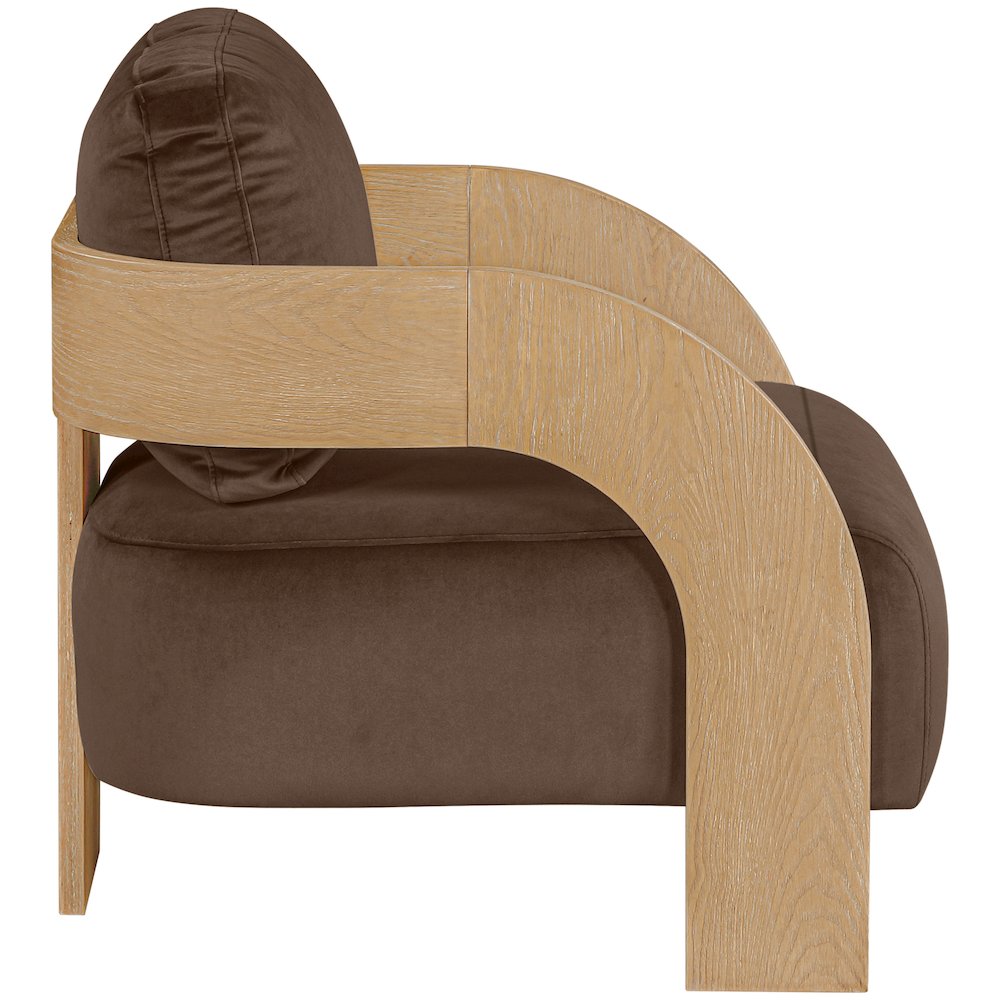 Cedra Brown Velvet Performance Fabric Upholstered Accent Chair