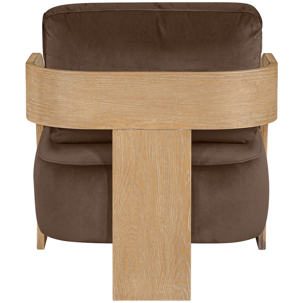Cedra Brown Velvet Performance Fabric Upholstered Accent Chair