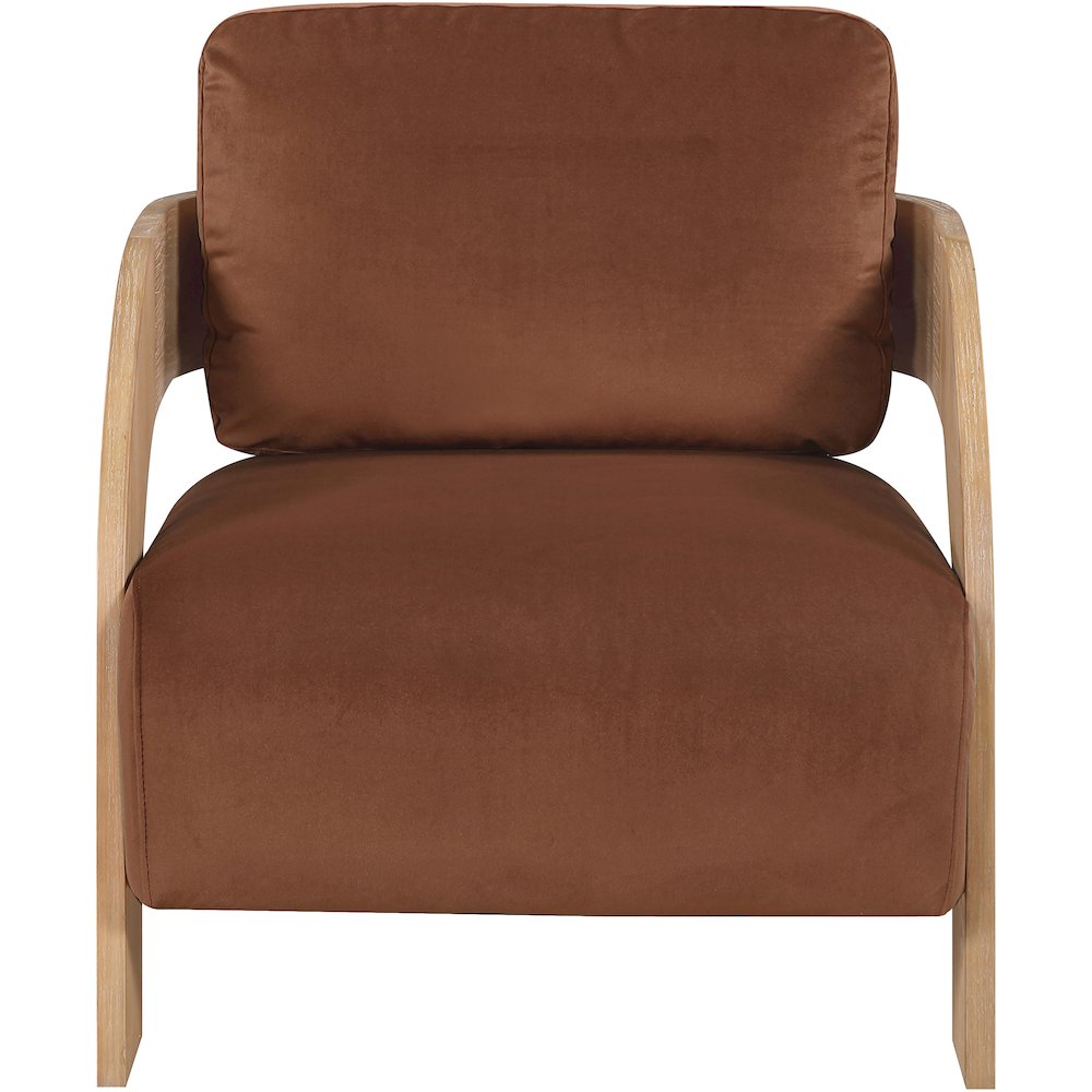 Cedra Cognac Velvet Performance Fabric Upholstered Accent Chair