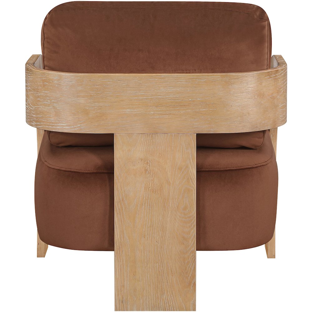 Cedra Cognac Velvet Performance Fabric Upholstered Accent Chair