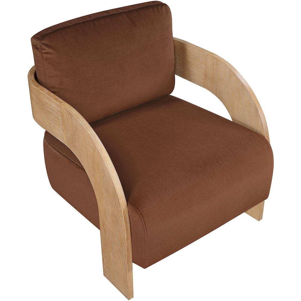 Cedra Cognac Velvet Performance Fabric Upholstered Accent Chair
