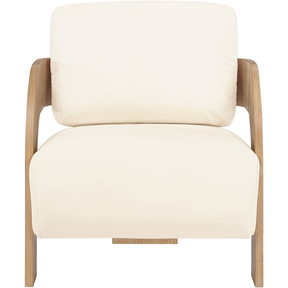 Cedra Cream Velvet Performance Fabric Upholstered Accent Chair