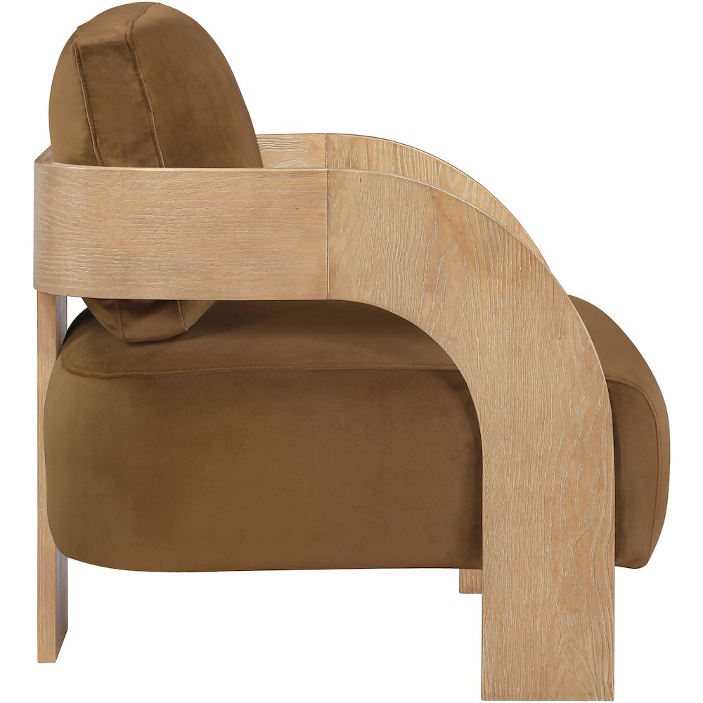 Cedra Saddle Velvet Performance Fabric Upholstered Accent Chair