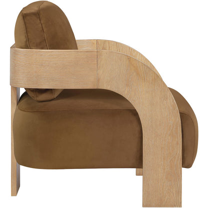 Cedra Saddle Velvet Performance Fabric Upholstered Accent Chair