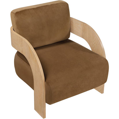 Cedra Saddle Velvet Performance Fabric Upholstered Accent Chair