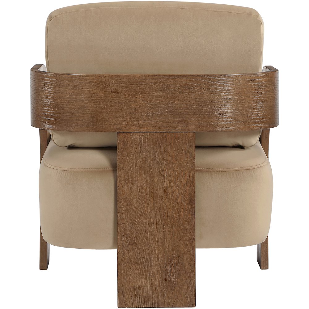 Cedra Beige Velvet Performance Fabric Upholstered Accent Chair