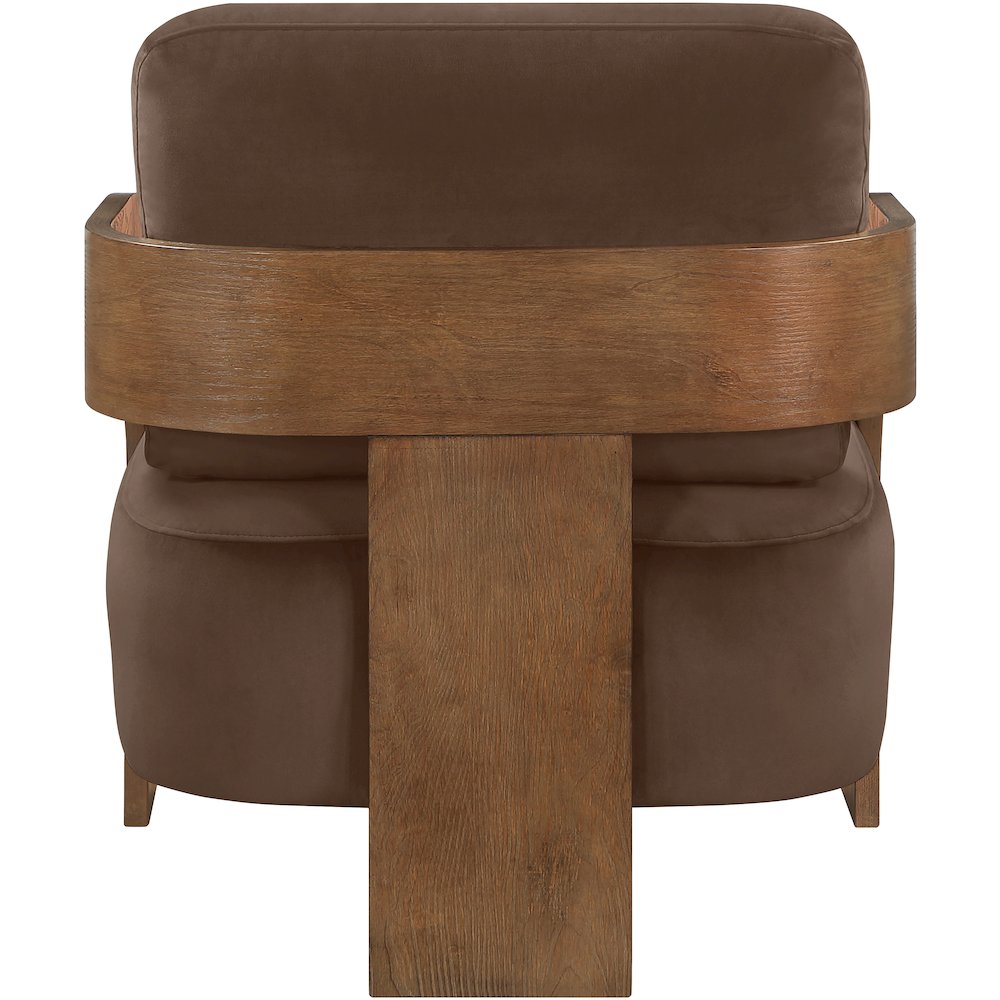 Cedra Brown Velvet Performance Fabric Upholstered Accent Chair