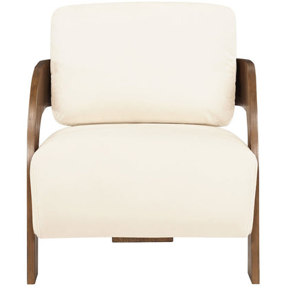 Cedra Cream Velvet Performance Fabric Upholstered Accent Chair