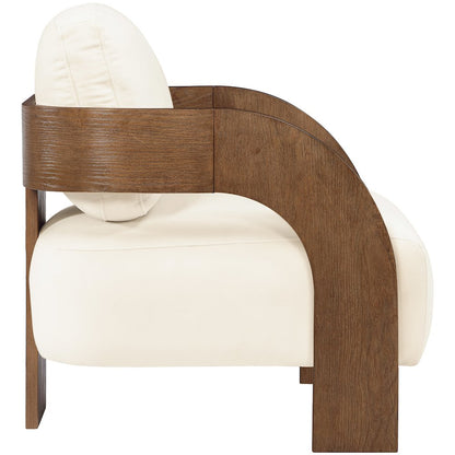 Cedra Cream Velvet Performance Fabric Upholstered Accent Chair