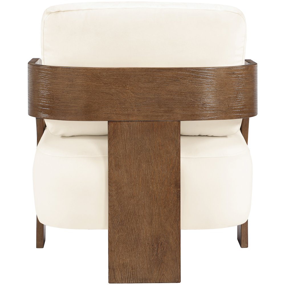 Cedra Cream Velvet Performance Fabric Upholstered Accent Chair