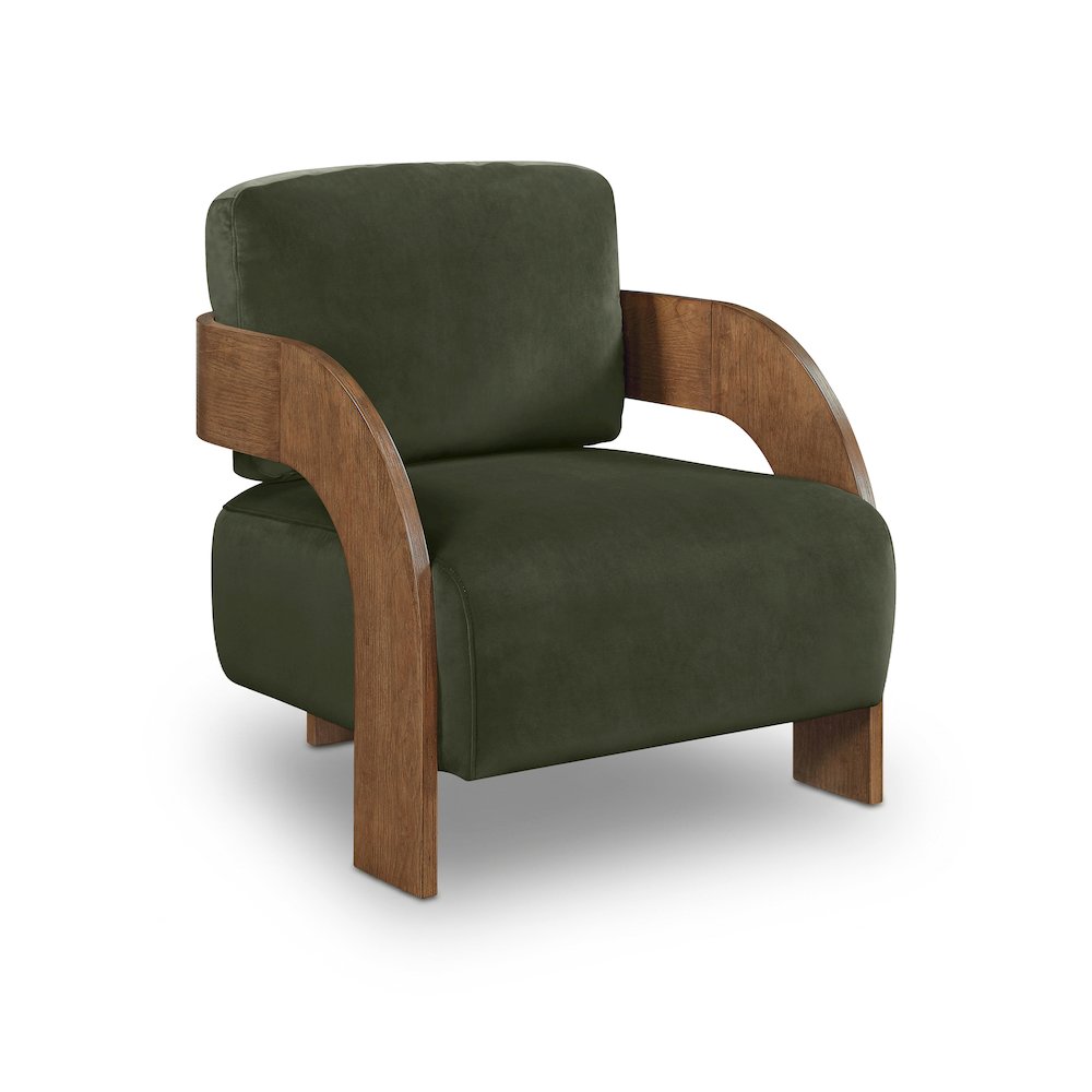 Cedra Green Velvet Performance Fabric Upholstered Accent Chair