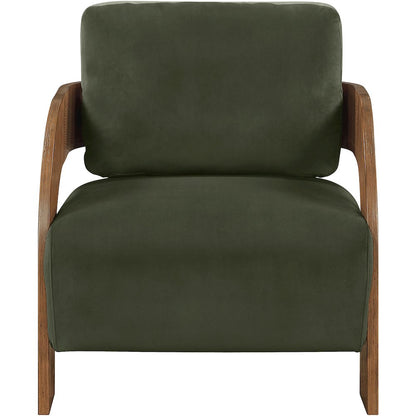 Cedra Green Velvet Performance Fabric Upholstered Accent Chair