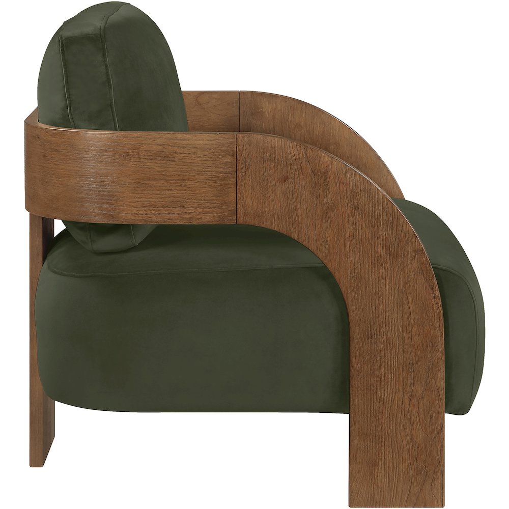 Cedra Green Velvet Performance Fabric Upholstered Accent Chair