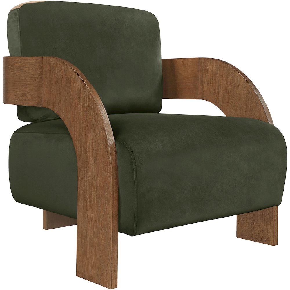Cedra Green Velvet Performance Fabric Upholstered Accent Chair