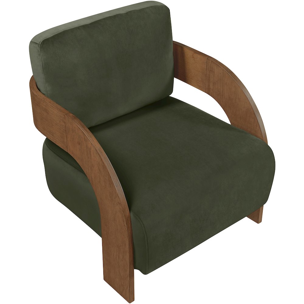 Cedra Green Velvet Performance Fabric Upholstered Accent Chair