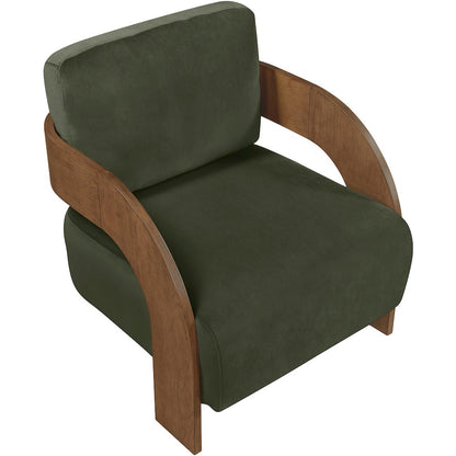 Cedra Green Velvet Performance Fabric Upholstered Accent Chair