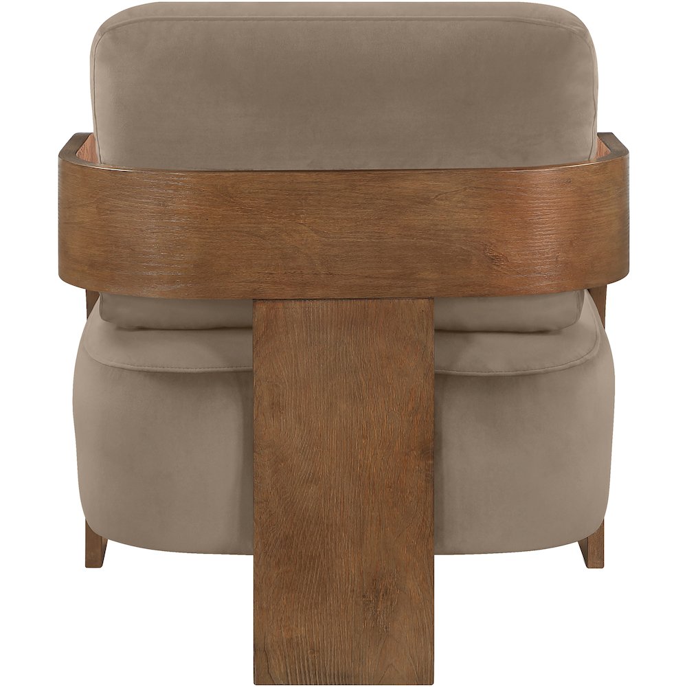 Cedra Taupe Velvet Performance Fabric Upholstered Accent Chair