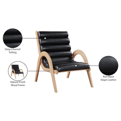 Randal Black Vegan Leather Upholstered Accent Chair