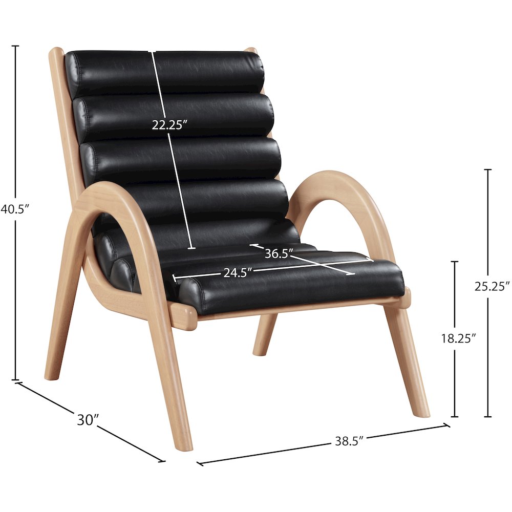 Randal Black Vegan Leather Upholstered Accent Chair