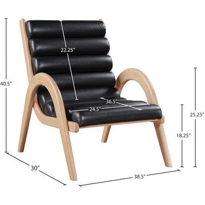 Randal Black Vegan Leather Upholstered Accent Chair
