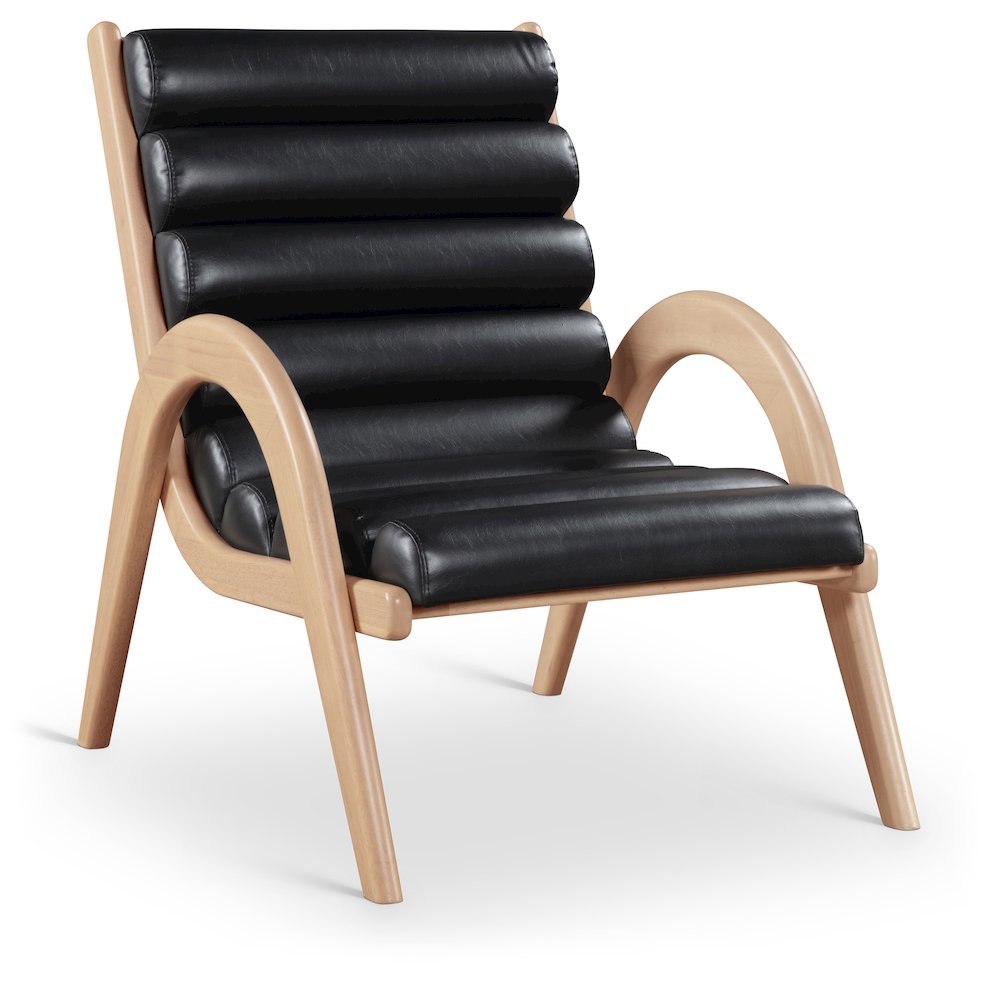 Randal Black Vegan Leather Upholstered Accent Chair