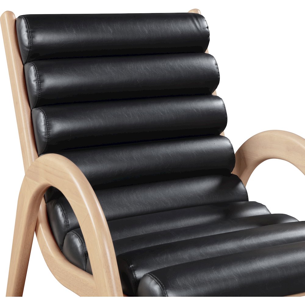 Randal Black Vegan Leather Upholstered Accent Chair