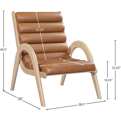 Randal Cognac Vegan Leather Upholstered Accent Chair